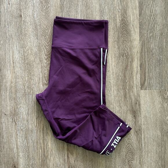 Zyia Active Light N Tight Logo Side 17" Leggings Plum Size 14-16 - Picture 1 of 6